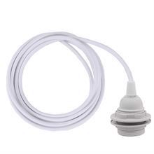 White cable 3 m. w/plastic lamp holder w/2 rings E27