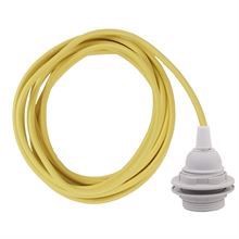 Yellow cable 3 m. w/plastic lamp holder w/2 rings E27