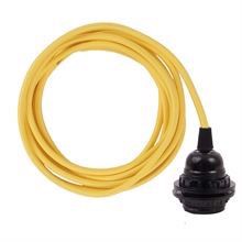 Dark yellow cable 3 m. w/bakelite lamp holder w/2 rings E27