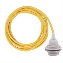 Dark yellow cable 3 m. w/plastic lamp holder w/2 rings E27