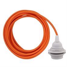 Orange cable 3 m. w/plastic lamp holder w/2 rings E27