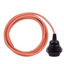 Dusty Peach cable 3 m. w/bakelite lamp holder w/2 rings E27