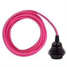 Pink cable 3 m. w/bakelite lamp holder w/2 rings E27