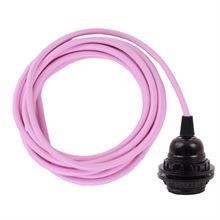 Pale pink cable 3 m. w/bakelite lamp holder w/2 rings E27