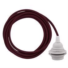 Dusty Bordeaux cable 3 m. w/plastic lamp holder w/2 rings E27