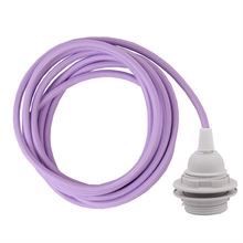 Lilac cable 3 m. w/plastic lamp holder w/2 rings E27
