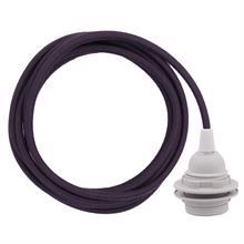 Dusty Deep purple cable 3 m. w/plastic lamp holder w/2 rings E27