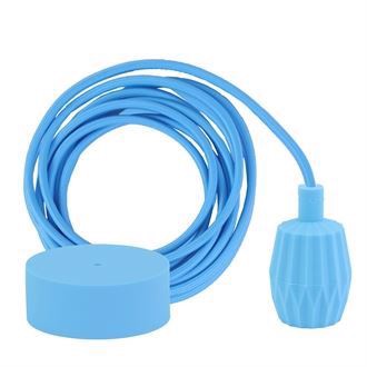 Clear blue cable 3 m. w/pale blue Plisse