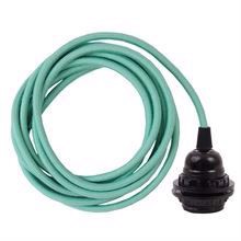 Dusty Pale turquoise cable 3 m. w/bakelite lamp holder w/2 rings E27