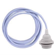 Dusty Baby blue cable 3 m. w/plastic lamp holder w/2 rings E27