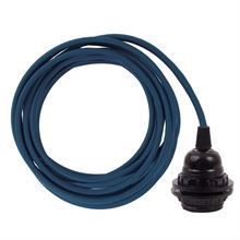 Petrol green cable 3 m. w/bakelite lamp holder w/2 rings E27