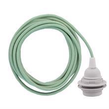 Dusty Apple green cable 3 m. w/plastic lamp holder w/2 rings E27