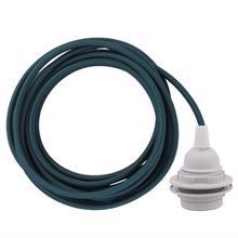 Bottle green cable 3 m. w/plastic lamp holder w/2 rings E27