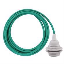 Hot green cable 3 m. w/plastic lamp holder w/2 rings E27