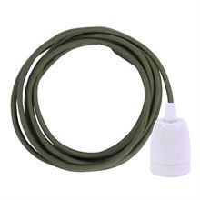 Dusty Army green cable 3 m. w/white porcelain