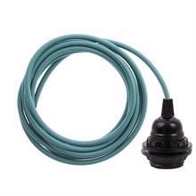 Ocean blue cable 3 m. w/bakelite lamp holder w/2 rings E27