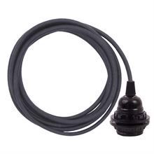 Dusty Dark grey cable 3 m. w/bakelite lamp holder w/2 rings E27