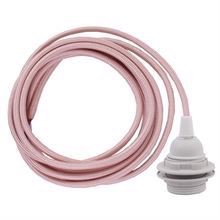 Pale copper cable 3 m. w/plastic lamp holder w/2 rings E27