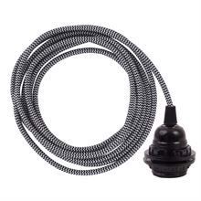 Black Snake cable 3 m. w/bakelite lamp holder w/2 rings E27