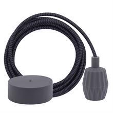 Grey Snake cable 3 m. w/dark grey Plisse