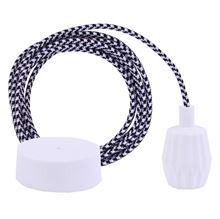 Black Pepita cable 3 m. w/white Plisse