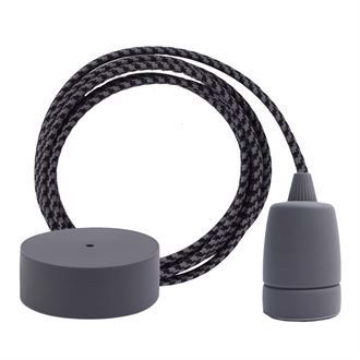 Grey Pepita cable 3 m. w/dark grey Copenhagen