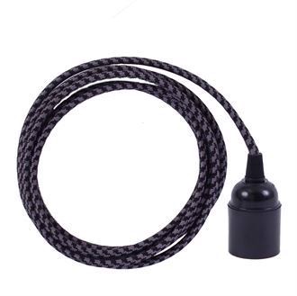 Grey Pepita cable 3 m. w/bakelite lamp holder