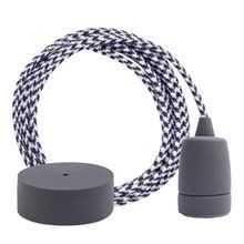 White Pepita cable 3 m. w/dark grey Copenhagen