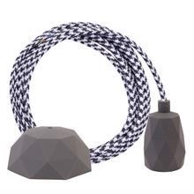 White Pepita cable 3 m. w/dark grey Facet
