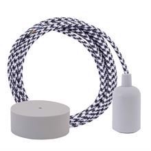 White Pepita cable 3 m. w/pale grey New
