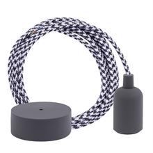 White Pepita cable 3 m. w/dark grey New