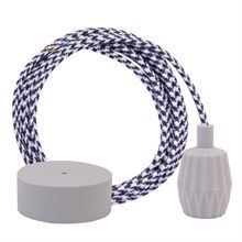 White Pepita cable 3 m. w/pale grey Plisse