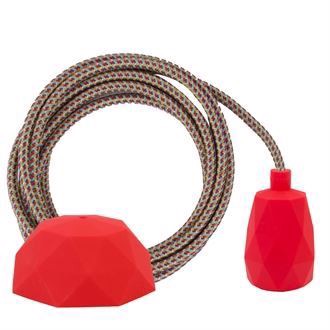 Rainbow Mix cable 3 m. w/red Facet