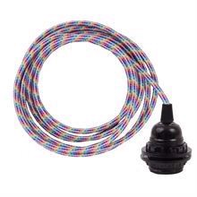 White Rainbow cable 3 m. w/bakelite lamp holder w/2 rings E27