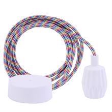White Rainbow cable 3 m. w/white Plisse