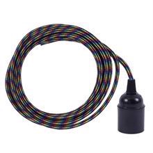 Black Rainbow cable 3 m. w/bakelite lamp holder