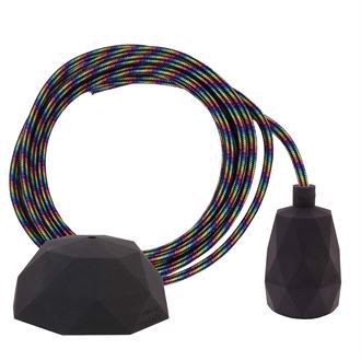 Black Rainbow cable 3 m. w/black Facet