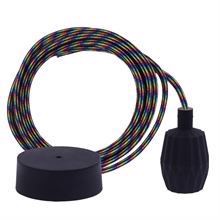 Black Rainbow cable 3 m. w/black Plisse