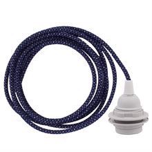 Denim Mix cable 3 m. w/plastic lamp holder w/2 rings E27