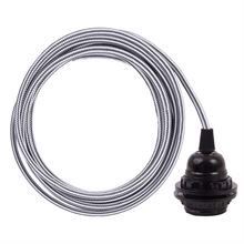 Grey Stripe cable 3 m. w/bakelite lamp holder w/2 rings E27