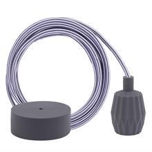 Grey Stripe cable 3 m. w/dark grey Plisse