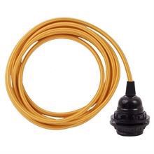 Yellow Stripe cable 3 m. w/bakelite lamp holder w/2 rings E27