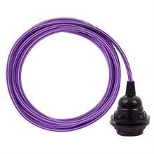 Purple Stripe cable 3 m. w/bakelite lamp holder w/2 rings E27