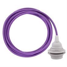 Purple Stripe cable 3 m. w/plastic lamp holder w/2 rings E27