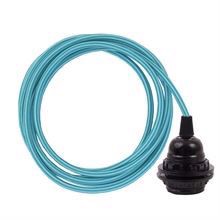 Turquoise Stripe cable 3 m. w/bakelite lamp holder w/2 rings E27