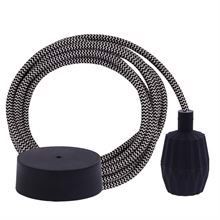 Silver Snake cable 3 m. w/black Plisse