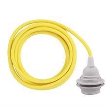 Dusty Yellow cable 3 m. w/plastic lamp holder w/2 rings E27