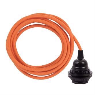 Dusty Deep orange cable 3 m. w/bakelite lamp holder w/2 rings E27
