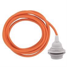 Dusty Orange cable 3 m. w/plastic lamp holder w/2 rings E27