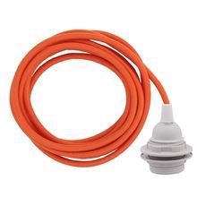 Dusty Deep orange cable 3 m. w/plastic lamp holder w/2 rings E27